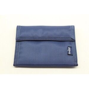 Vintage 90s Levi's Wallet 5"X3.5" Blue Bifold Billfold NOS Levis Hook & Loop